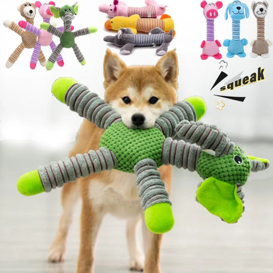 Indestructible Dog Squeaky Toy - Plush Chew Toy for Large Dogs