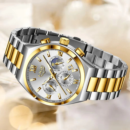 LIGE Top Brand Luxury Watch Women Simple Ladies Analog Quartz Wrist Watches Fashion Casual Waterproof Female Clock Montre Femme