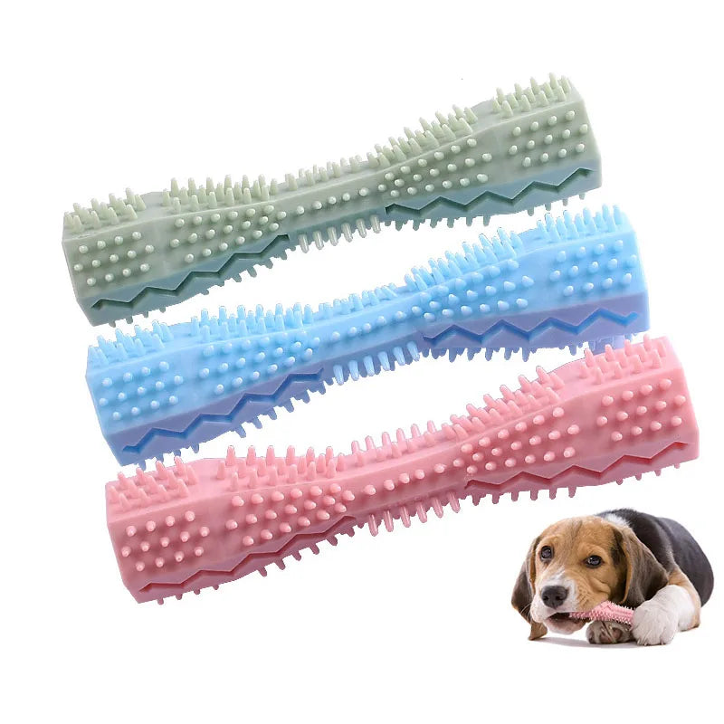 Dog Toothbrush Chew Toy - Soft Rubber Stick for Dental Care