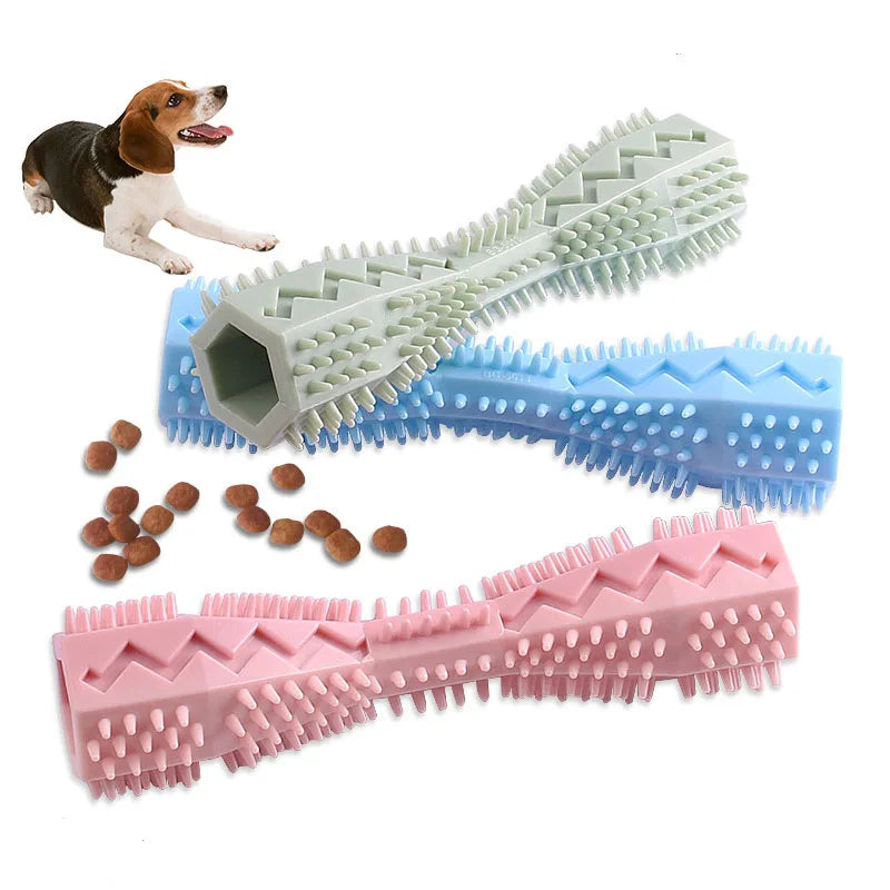 Dog Toothbrush Chew Toy - Soft Rubber Stick for Dental Care