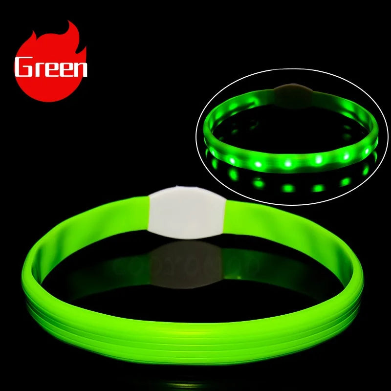 LED Luminous Dog Collar - USB Rechargeable Waterproof Night Safety