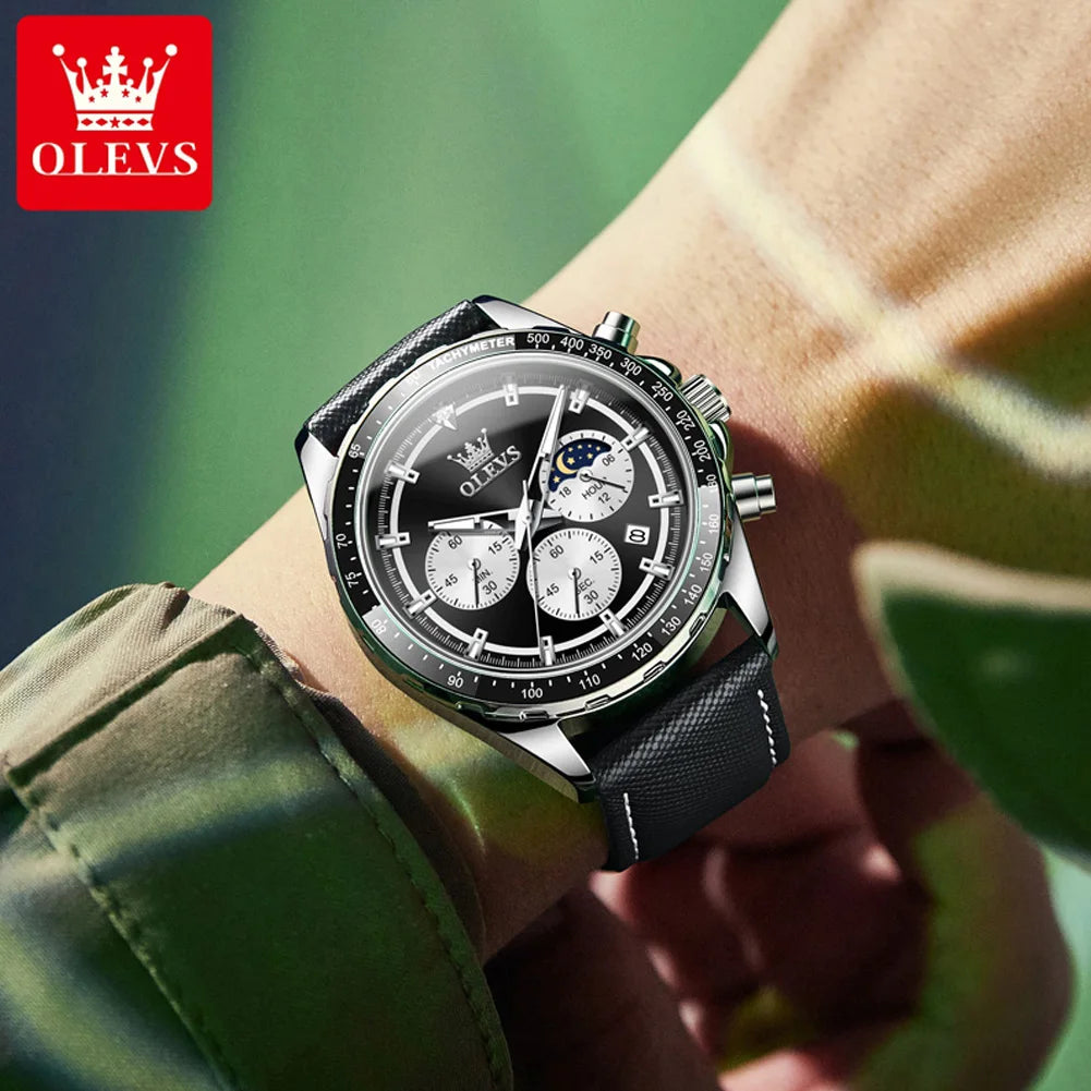 OLEVVS 2945 - Original Quartz Moon Phase Watch