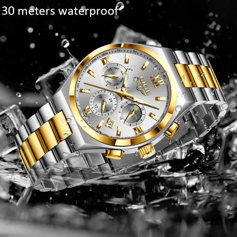 LIGE Top Brand Luxury Watch Women Simple Ladies Analog Quartz Wrist Watches Fashion Casual Waterproof Female Clock Montre Femme
