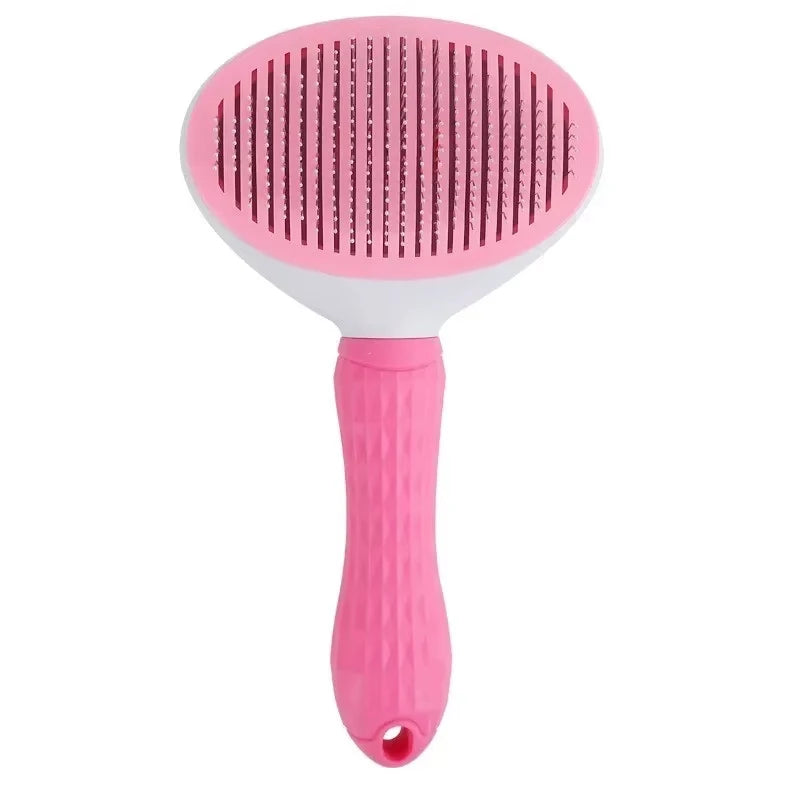 Dog Grooming Brush - Easy Clean Button for Detangling & Hair Removal