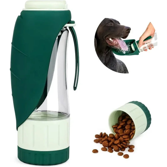 Portable Dog Water Bottle - Leak Proof with Food Container & Drinking Cup
