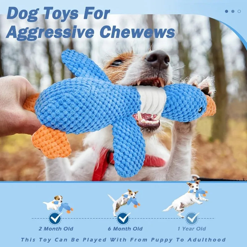 Indestructible Pet Toy - Squeaky Plush for Aggressive Chewers