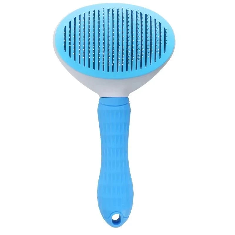 Dog Grooming Brush - Easy Clean Button for Detangling & Hair Removal