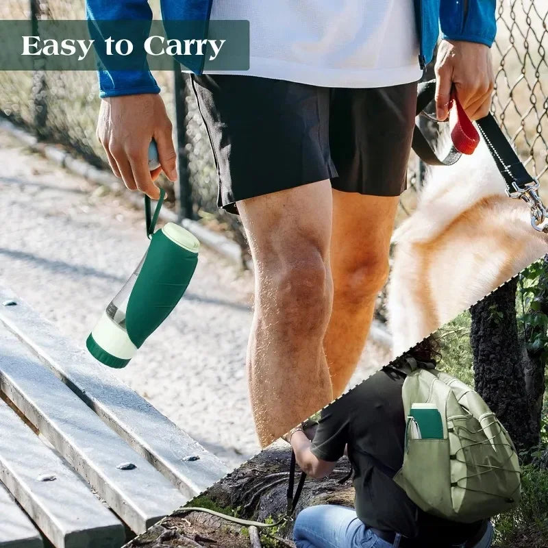 Portable Dog Water Bottle - Leak Proof with Food Container & Drinking Cup