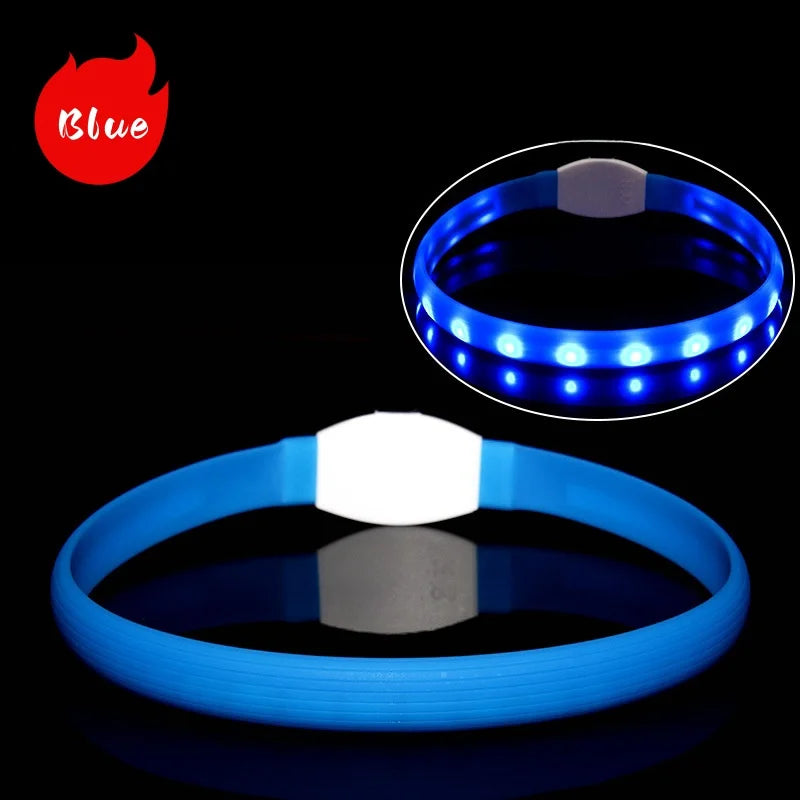 LED Luminous Dog Collar - USB Rechargeable Waterproof Night Safety