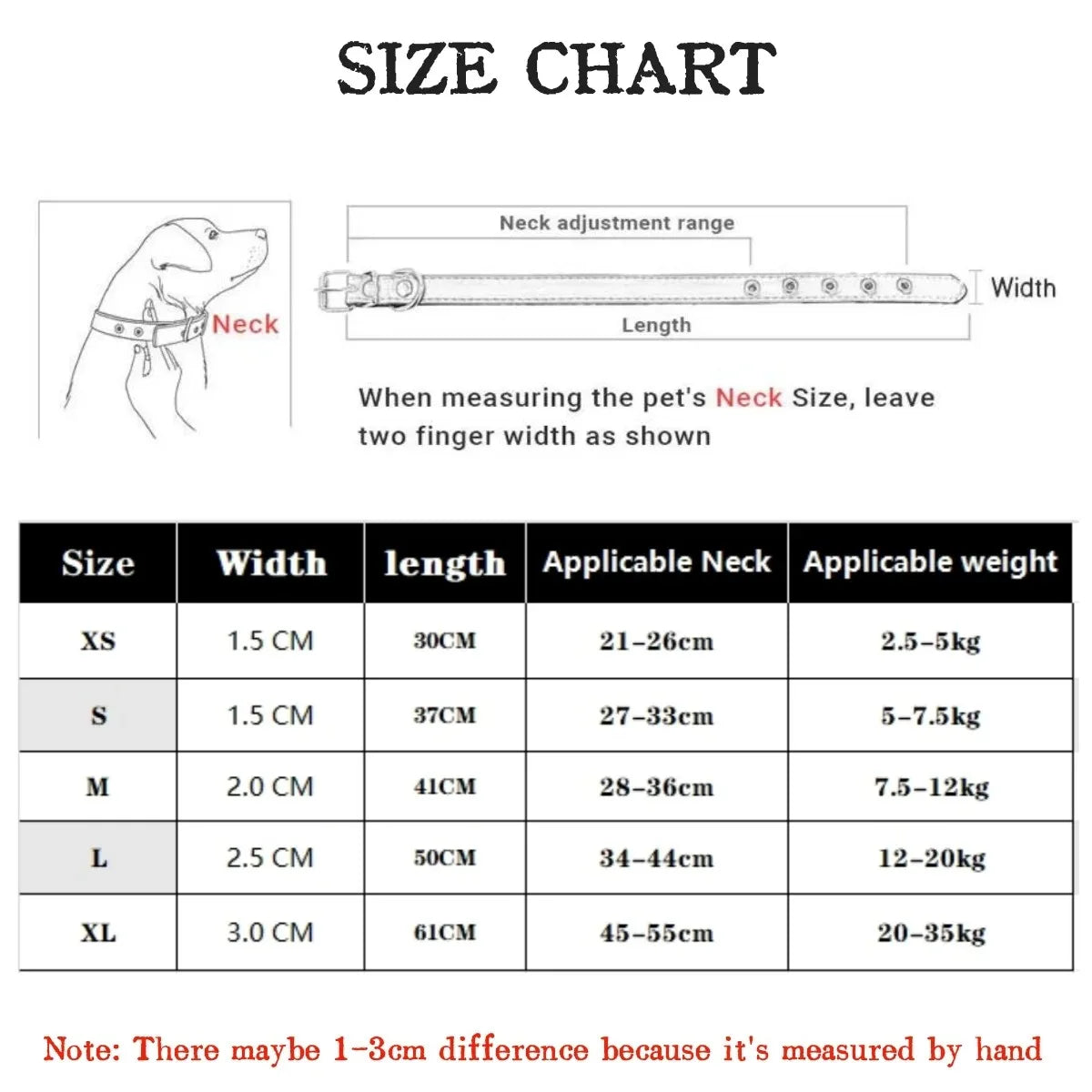 Personalized Dog Collar - Custom ID Tag PU Leather for All Sizes