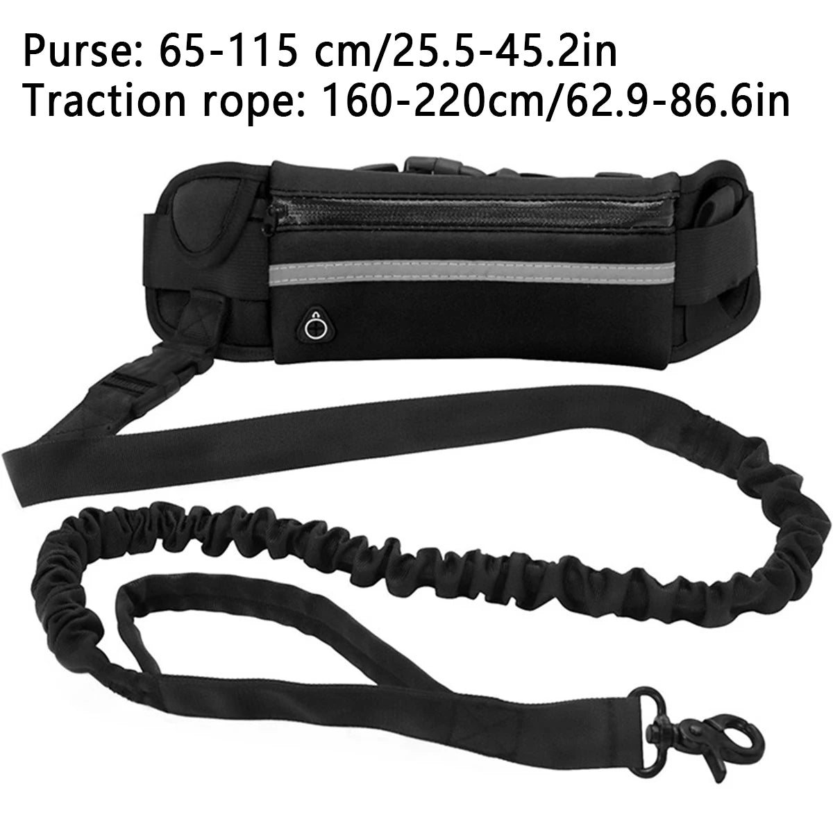 Hands Free Dog Leash - Reflective with Waist Bag for Running & Walking