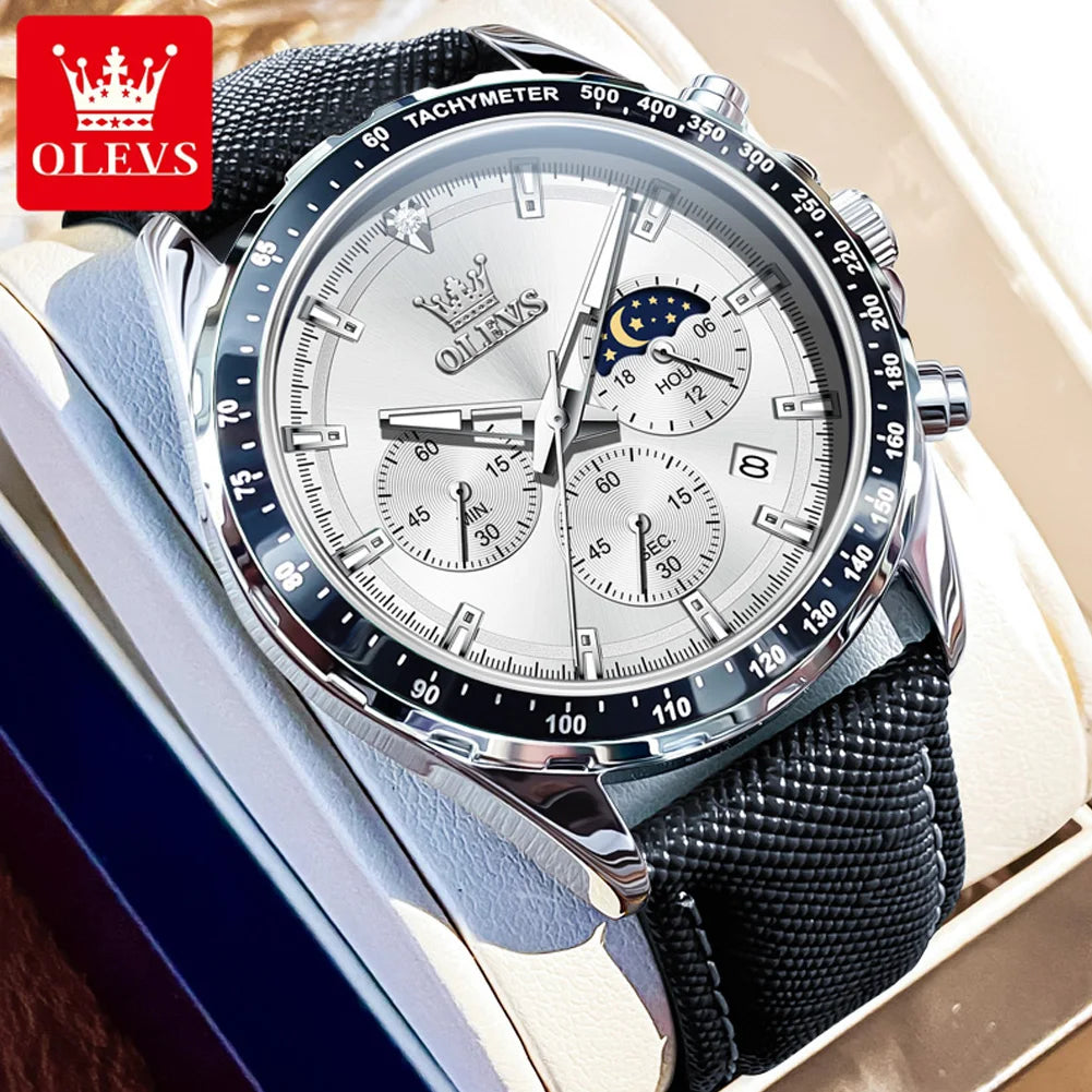 OLEVVS 2945 - Original Quartz Moon Phase Watch