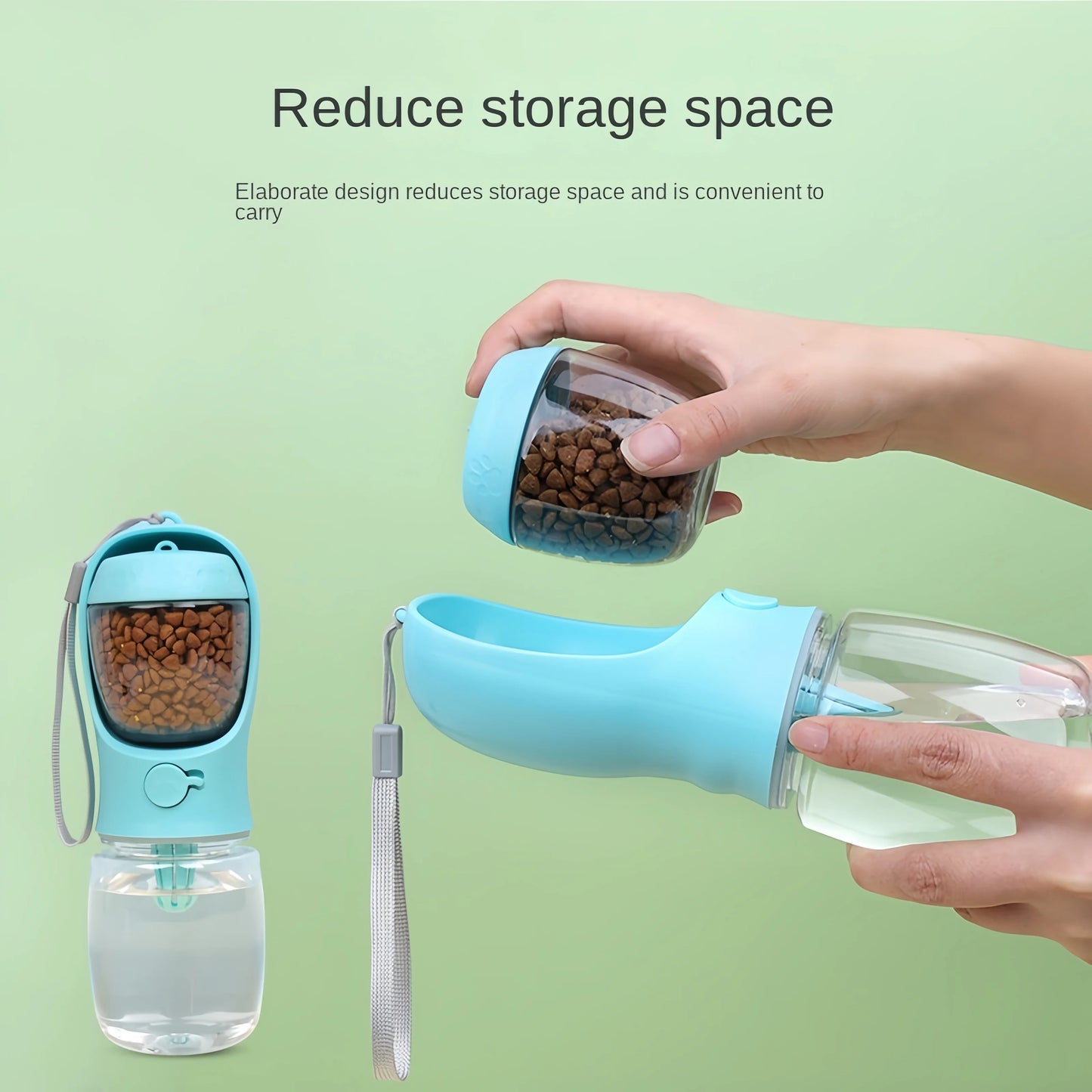 Portable Dog Water Bottle - 2-in-1 Food & Water Container for Travel