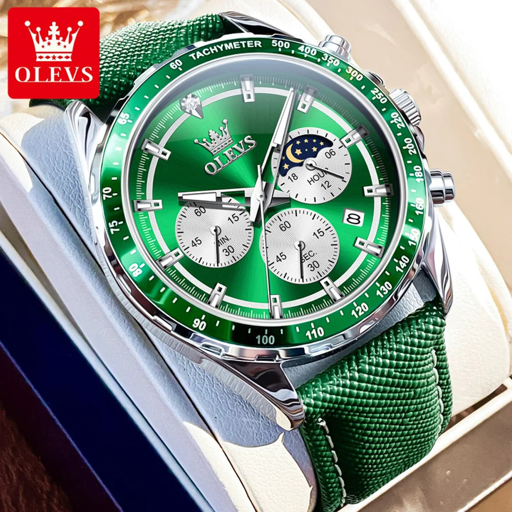 OLEVVS 2945 - Original Quartz Moon Phase Watch