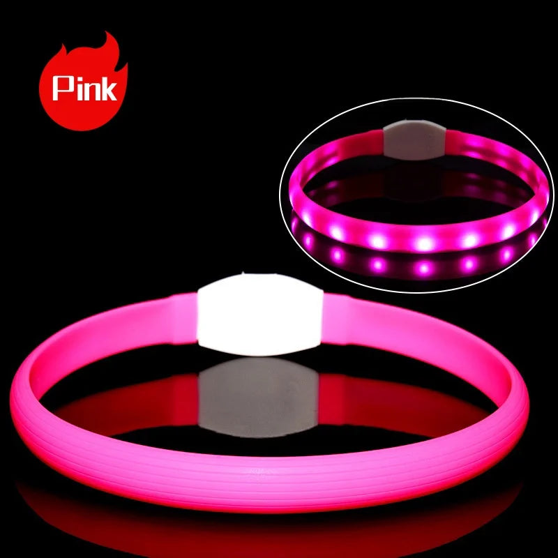 LED Luminous Dog Collar - USB Rechargeable Waterproof Night Safety