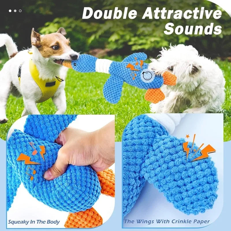 Indestructible Pet Toy - Squeaky Plush for Aggressive Chewers