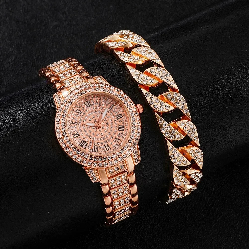 Diamond Women Watches Gold Watch Ladies Wrist Watches Luxury Brand Rhinestone Womens Bracelet Watches Female Relogio Feminino