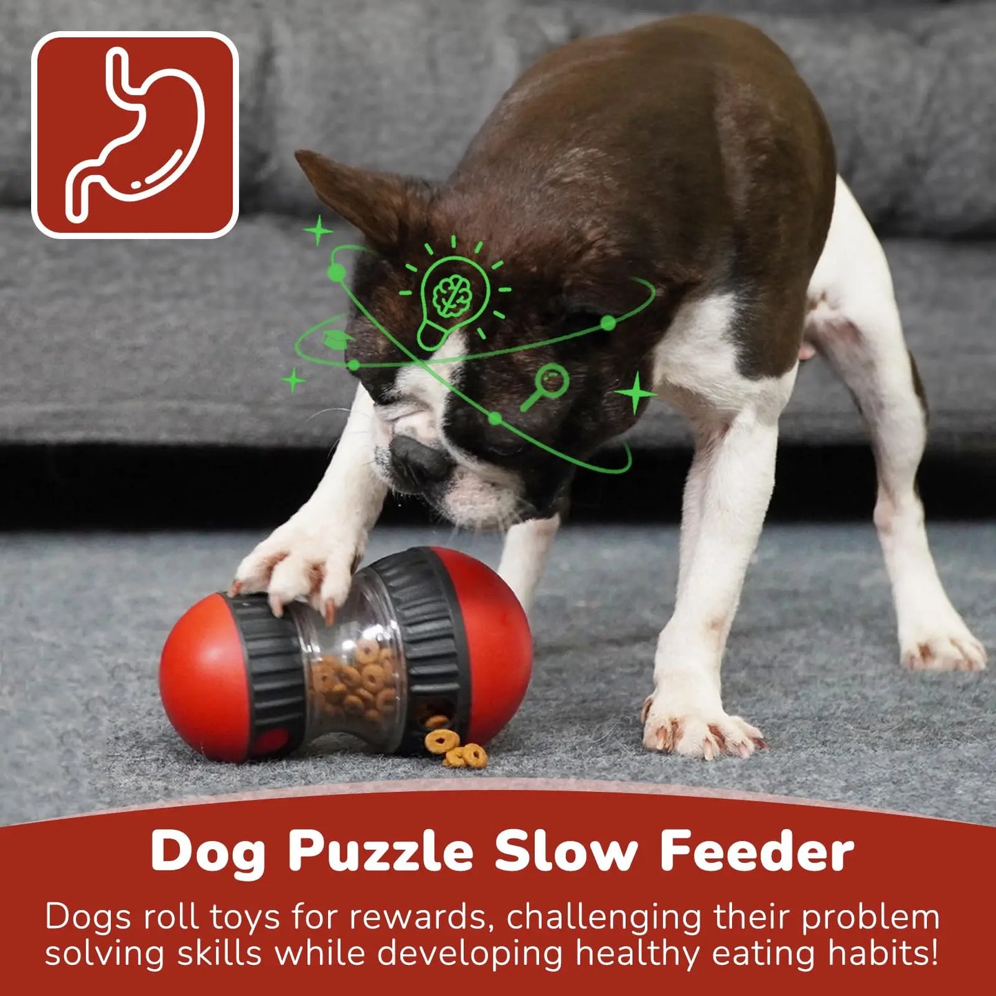 Dog Puzzle Toy - Interactive Intelligence Ball with Food Dispenser
