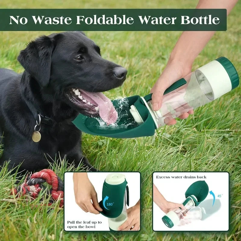 Portable Dog Water Bottle - Leak Proof with Food Container & Drinking Cup