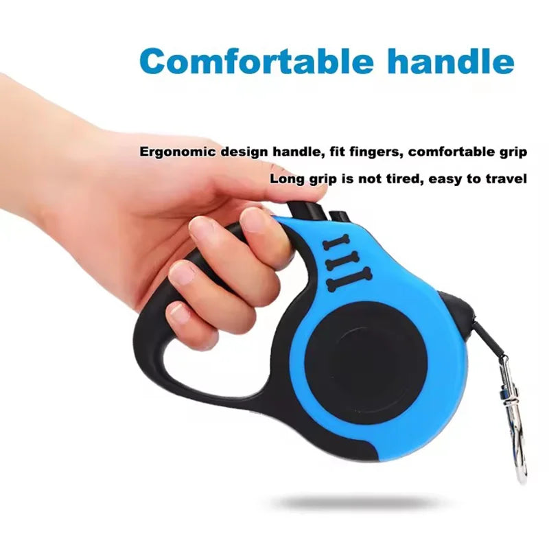 Retractable Dog Leash - Nylon Braided Rope for Hiking & Walking