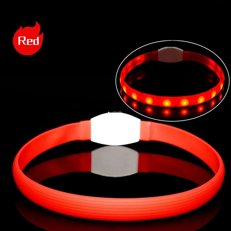 LED Luminous Dog Collar - USB Rechargeable Waterproof Night Safety