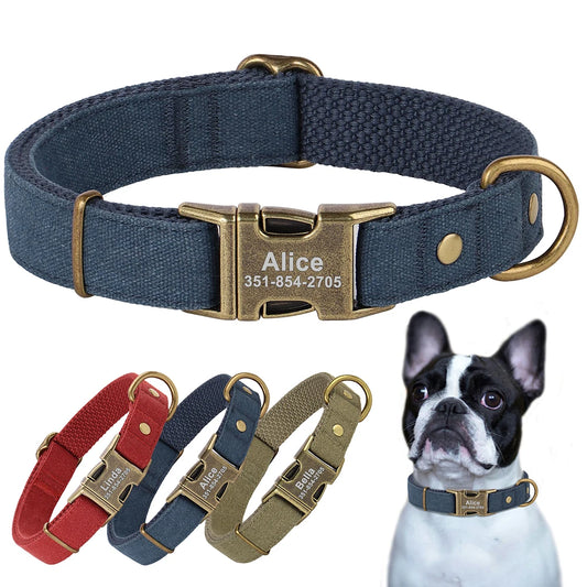 Personalized Dog Collar - Durable Nylon with Custom ID Name Tag