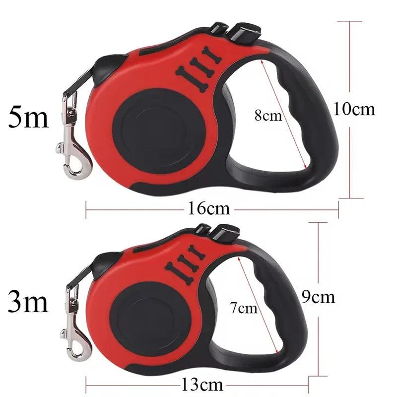 Retractable Dog Leash - Nylon Braided Rope for Hiking & Walking