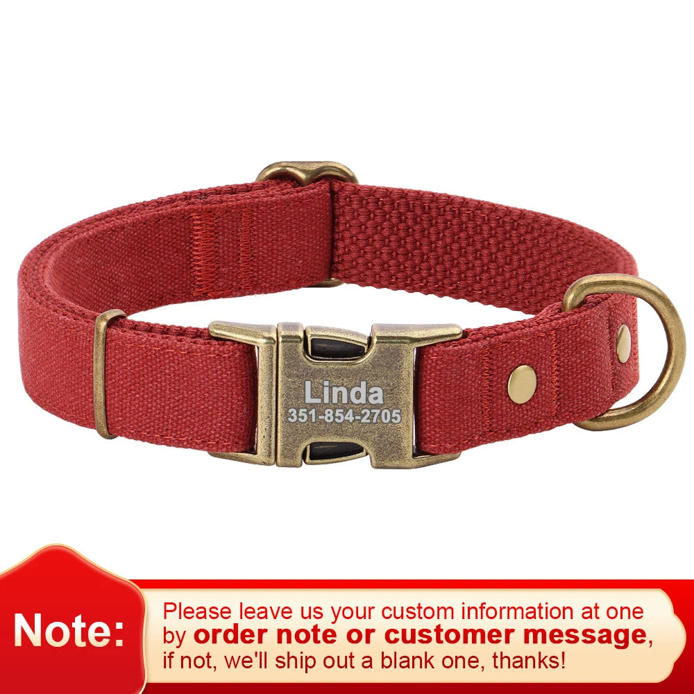 Personalized Dog Collar - Durable Nylon with Custom ID Name Tag