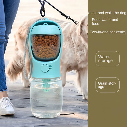 Portable Dog Water Bottle - 2-in-1 Food & Water Container for Travel