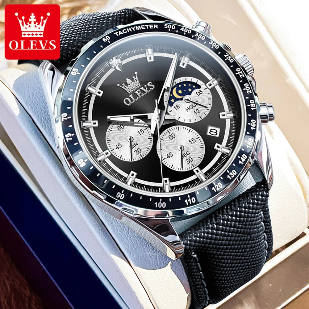 OLEVVS 2945 - Original Quartz Moon Phase Watch