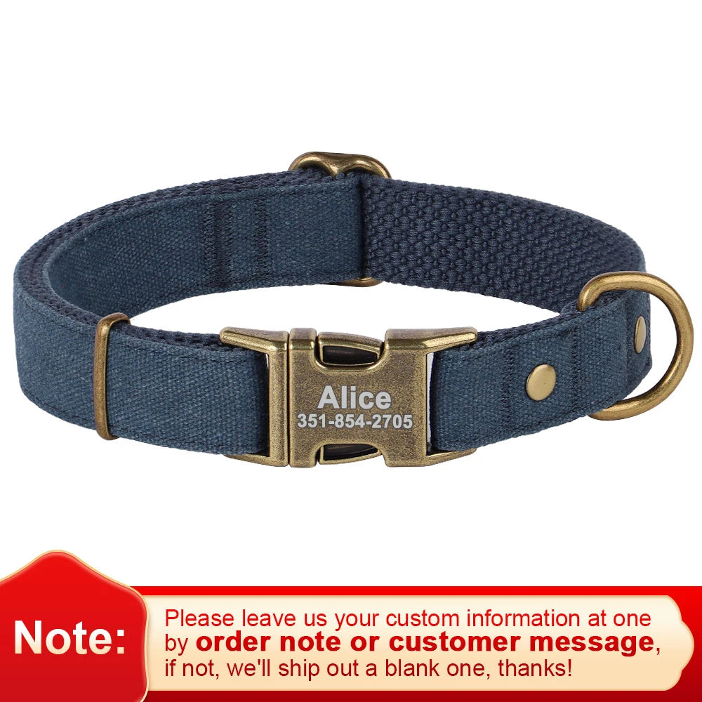 Personalized Dog Collar - Durable Nylon with Custom ID Name Tag